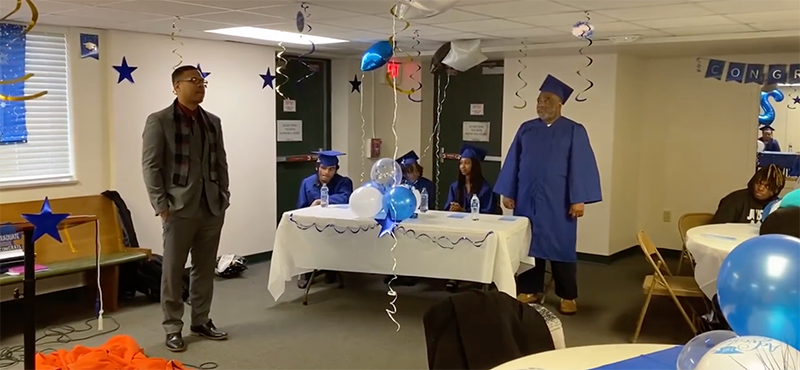 Muhibb Dyer speaks at Great Lakes CCC Graduation Ceremony